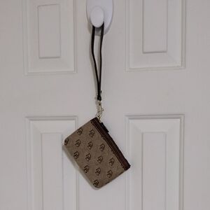 Dooney & Bourke Monogram Wristlet Purse - Beige and Brown